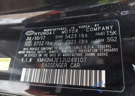 2018 Genesis G80 3.8 from USA, damaged, VIN KMHGN4JE1JU249107